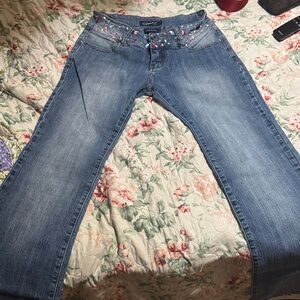 Coldwater Creek Embellished Light Blue Boot-Cut Jeans